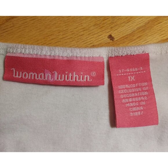 Sleeveless Summer Tank Woman Within Casual Dressy Top 1X Cotton 100% - Picture 3 of 9